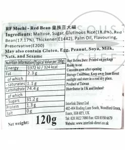 Royal Family Red Bean Mochi 120g Ingredients 5 Royal Family Red Bean Mochi 120g Ingredients