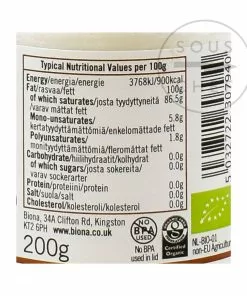 Biona Organic Virgin Coconut Oil 200ml