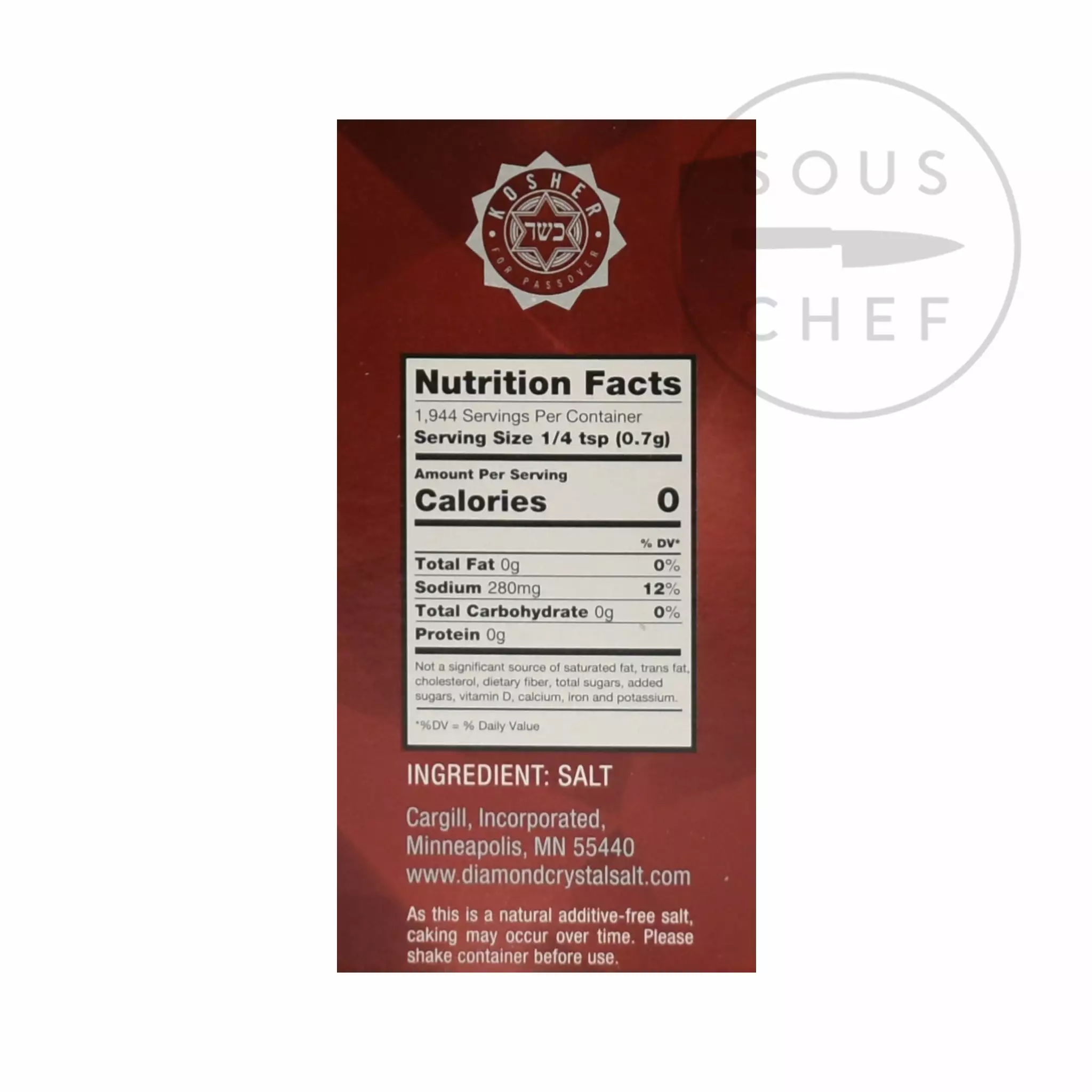 Diamond Crystal Kosher Salt 1.3kg Ingredients 6 Diamond Crystal Kosher Salt 1.3kg Ingredients