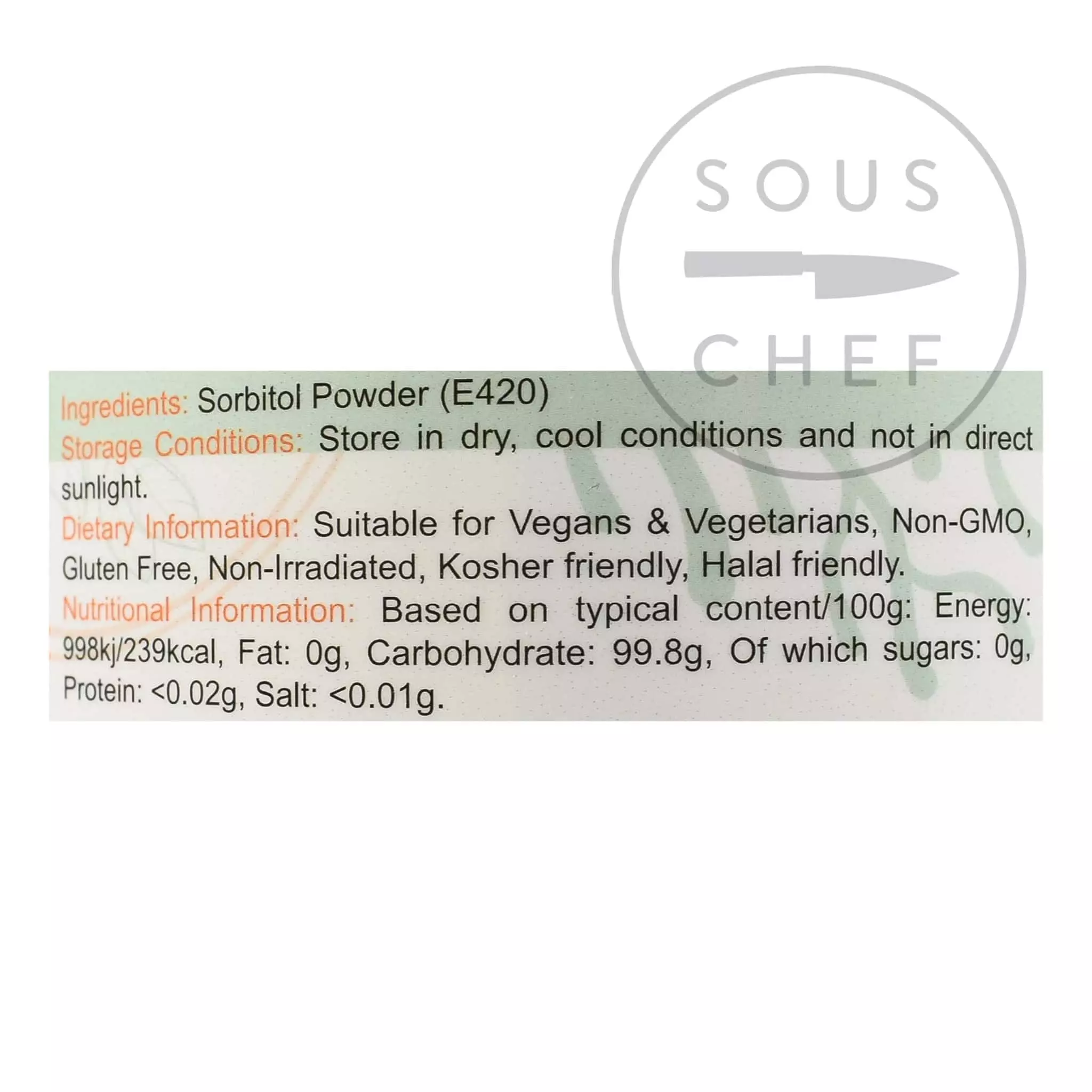 Special Ingredients Ingredients Sorbitol Powder 250g 4 Special Ingredients Ingredients Sorbitol Powder 250g
