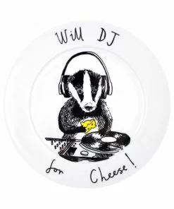 Jimbob Art Tableware Will DJ For Cheese! Side Plate 20cm