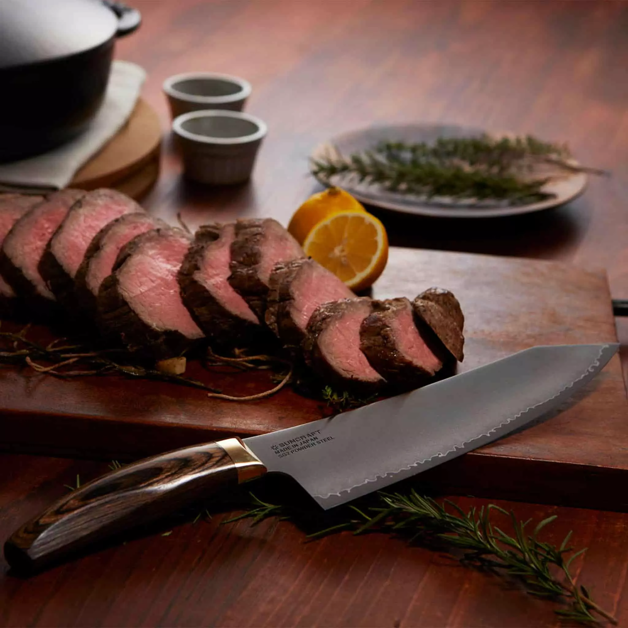 Suncraft Seki 3 Layer Gyuto Knife 20cm 7 Suncraft Seki 3 Layer Gyuto Knife 20cm