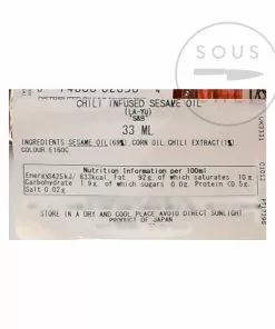 SB Japanese Chilli Oil 33ml Ingredients