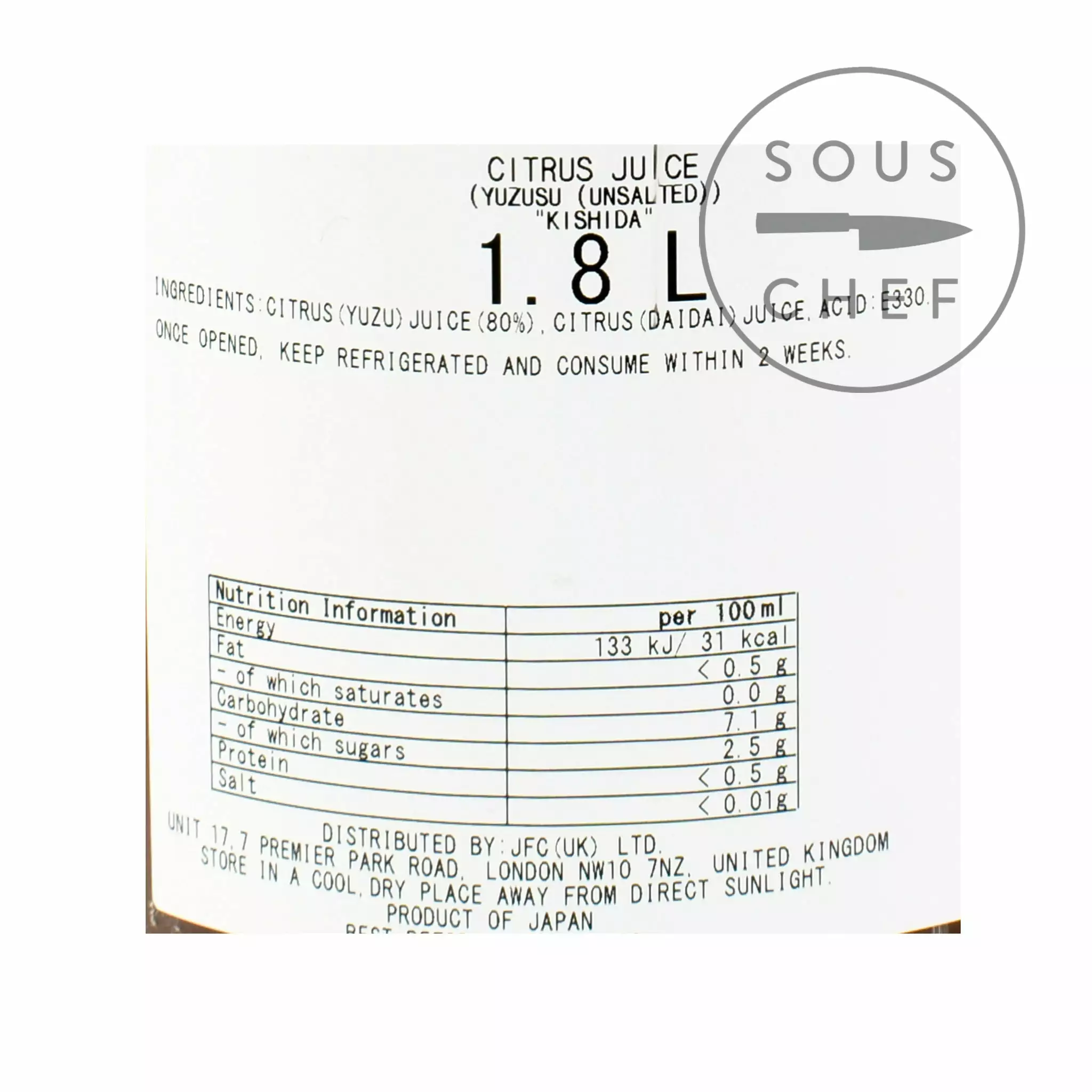 Kishida Yuzu Juice 1.8L Ingredients 4 Kishida Yuzu Juice 1.8L Ingredients