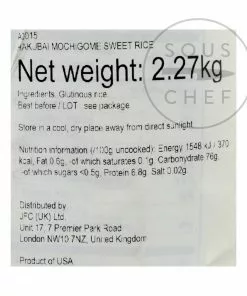 Ingredients Hakubai Mochigome Sweet Rice 2.27kg