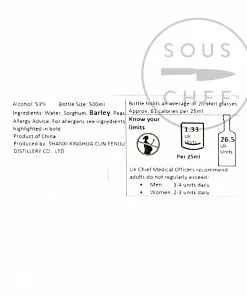 XingHuaCun Fen Chiew - 30yrs 53% Ingredients