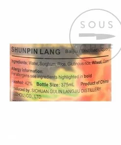 Shunpin Lang Baijiu 42% 375ml Ingredients
