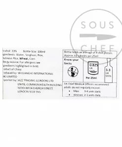 Ingredients Flamma Baijiu 33% 100ml