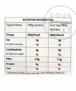 Fish Well Brand Konjaku Ingredients