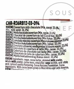 Callebaut Ruby Chocolate Couverture 400g Ingredients