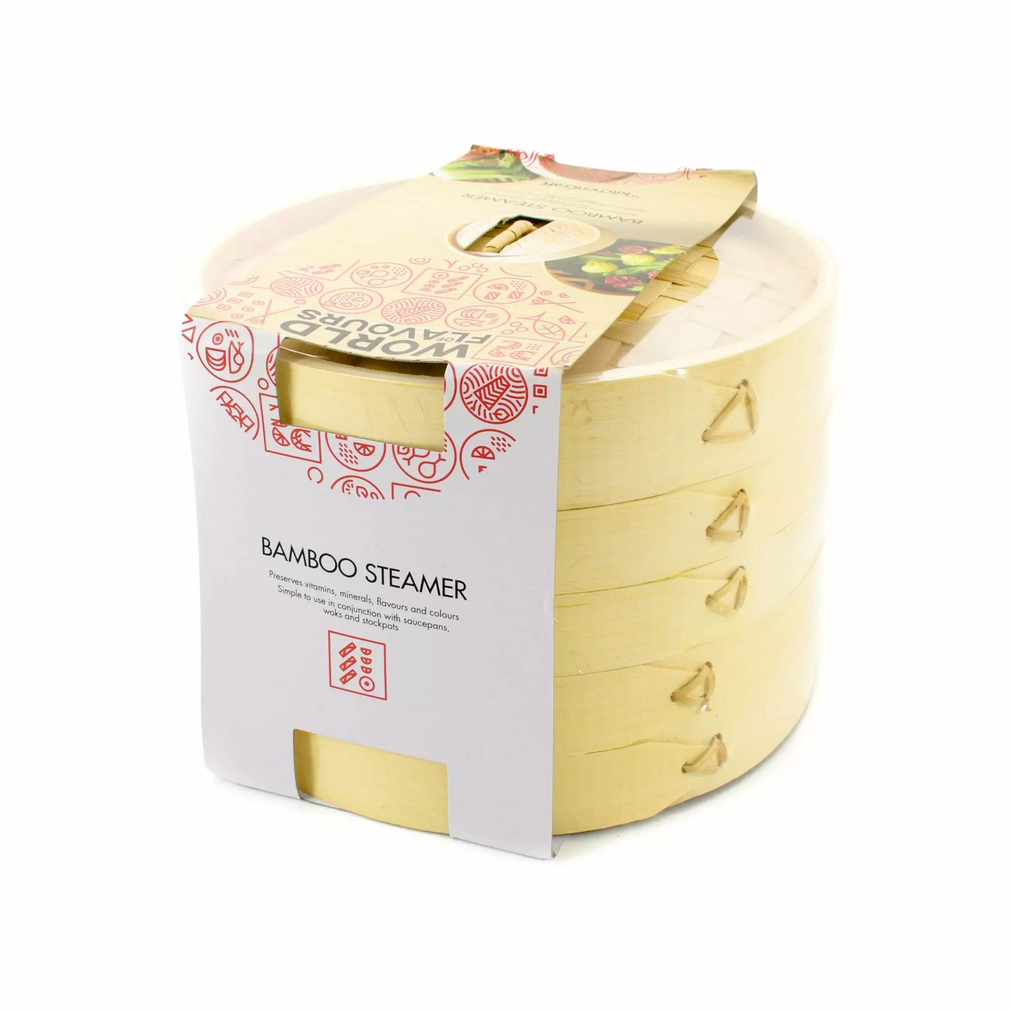 Kitchencraft Cookware Bamboo Steamer 8" 3 Kitchencraft Cookware Bamboo Steamer 8"