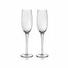 BarCraft Ribbed Champagne Flutes 220ml Set Of 2