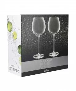 BarCraft Tableware Ribbed Gin Coupe Glass 550ml Set Of 2