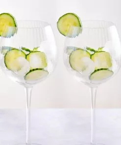 BarCraft Tableware Ribbed Gin Coupe Glass 550ml Set Of 2