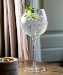 BarCraft Tableware Ribbed Gin Coupe Glass 550ml Set Of 2