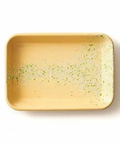 Kapka Splatter Fest Enamel Roasting And Serving Dish Yellow Cookware