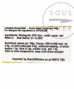 Leksands Brown Baked Crispbread 200g Ingredients