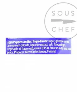 Fazer Tyrkisk Peber Original Hot Pepper Liquorice Hard Candy 120g Ingredients