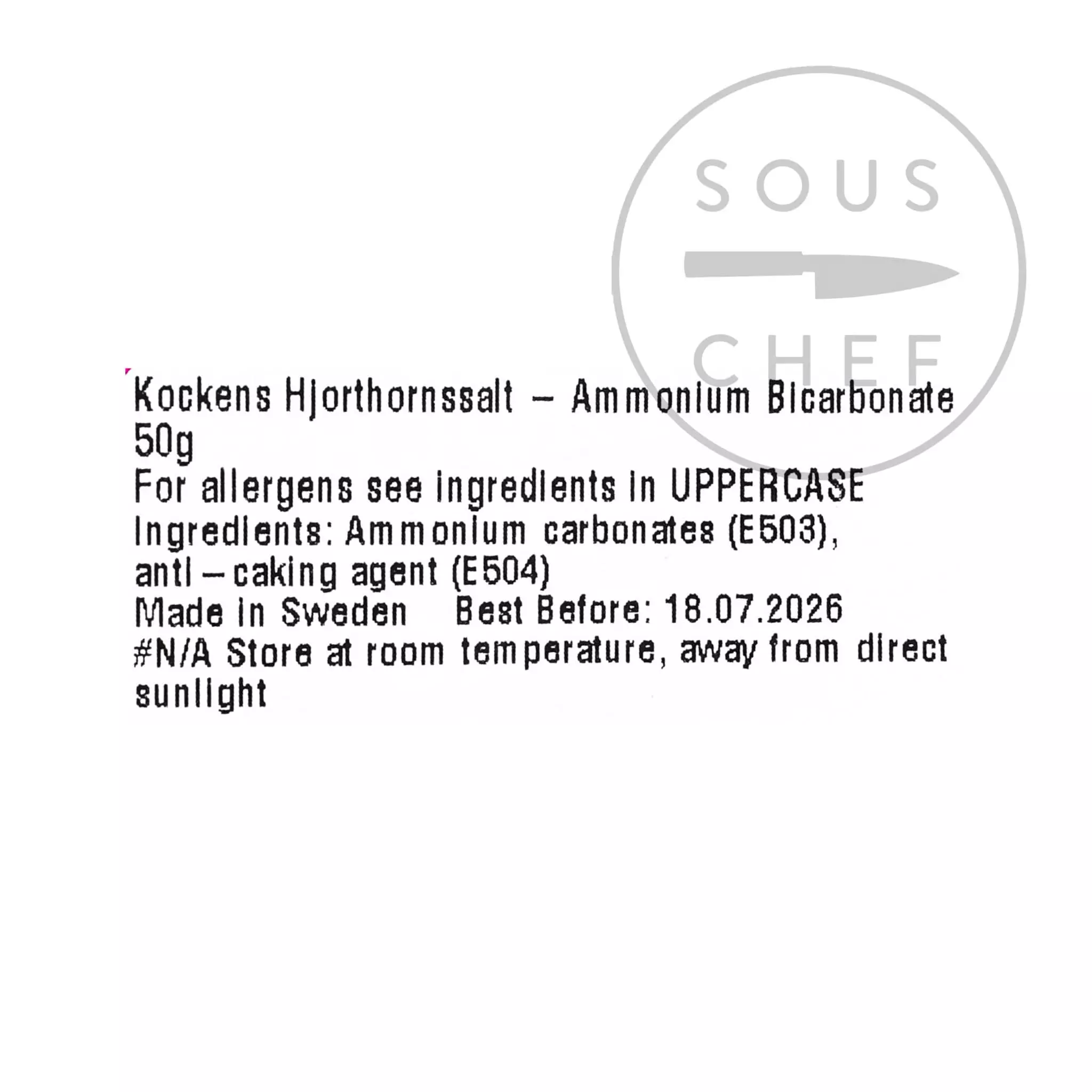 Kockens Hjorthornssalt - Bakers Ammonia 50g 4 Kockens Hjorthornssalt - Bakers Ammonia 50g