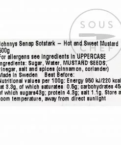 Johnny's Hot And Sweet Swedish Mustard 500g