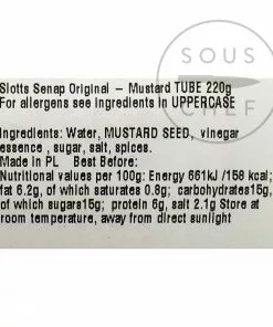 Slotts Original Swedish Mustard Tube 220g Ingredients 5 Slotts Original Swedish Mustard Tube 220g Ingredients