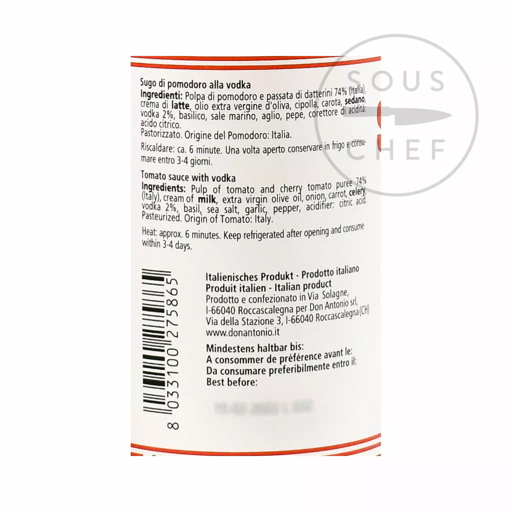 Don Antonio Vodka Sauce 500g 6 Don Antonio Vodka Sauce 500g