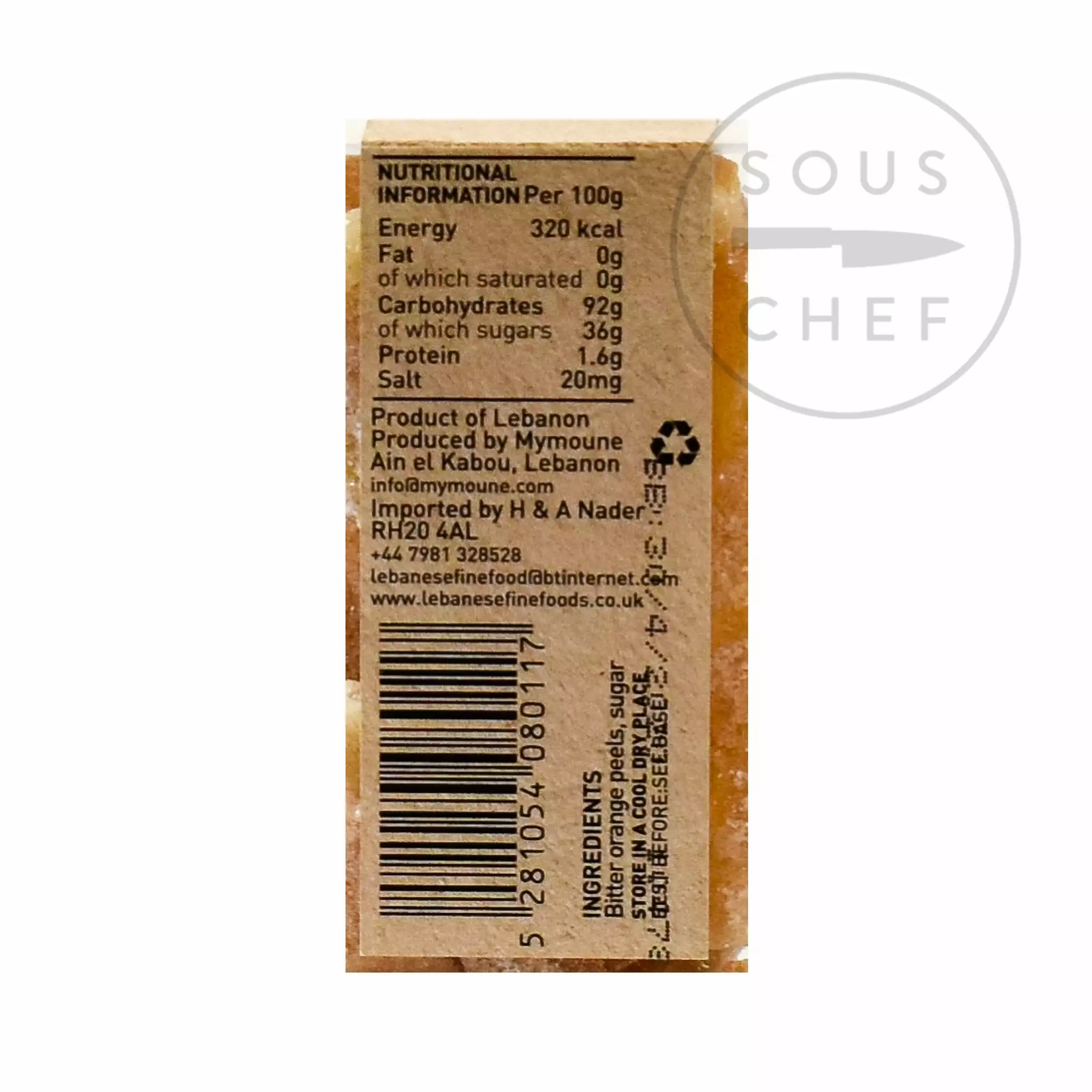 Ingredients Mymoune Sugared Bitter Orange Peel 150g 5 Ingredients Mymoune Sugared Bitter Orange Peel 150g