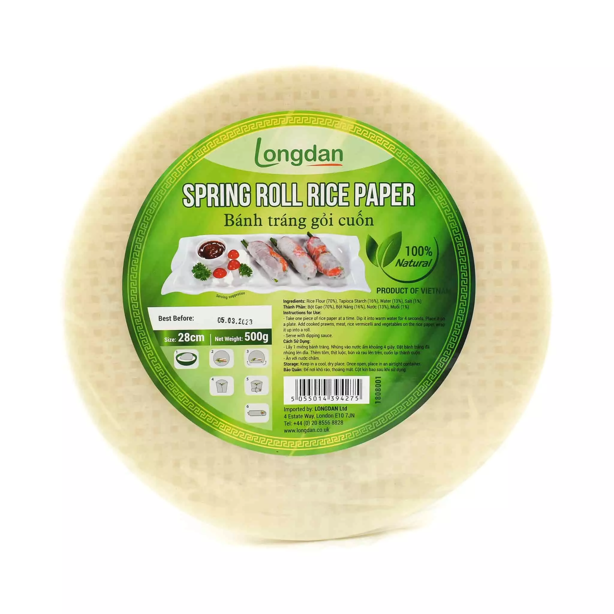 Longdan Vietnamese Spring Roll Wrappers 500g 4 Longdan Vietnamese Spring Roll Wrappers 500g