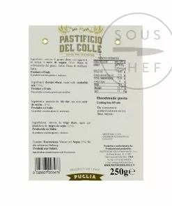 Pastificio Del Colle Squid Ink Striped Lingua 250g Ingredients