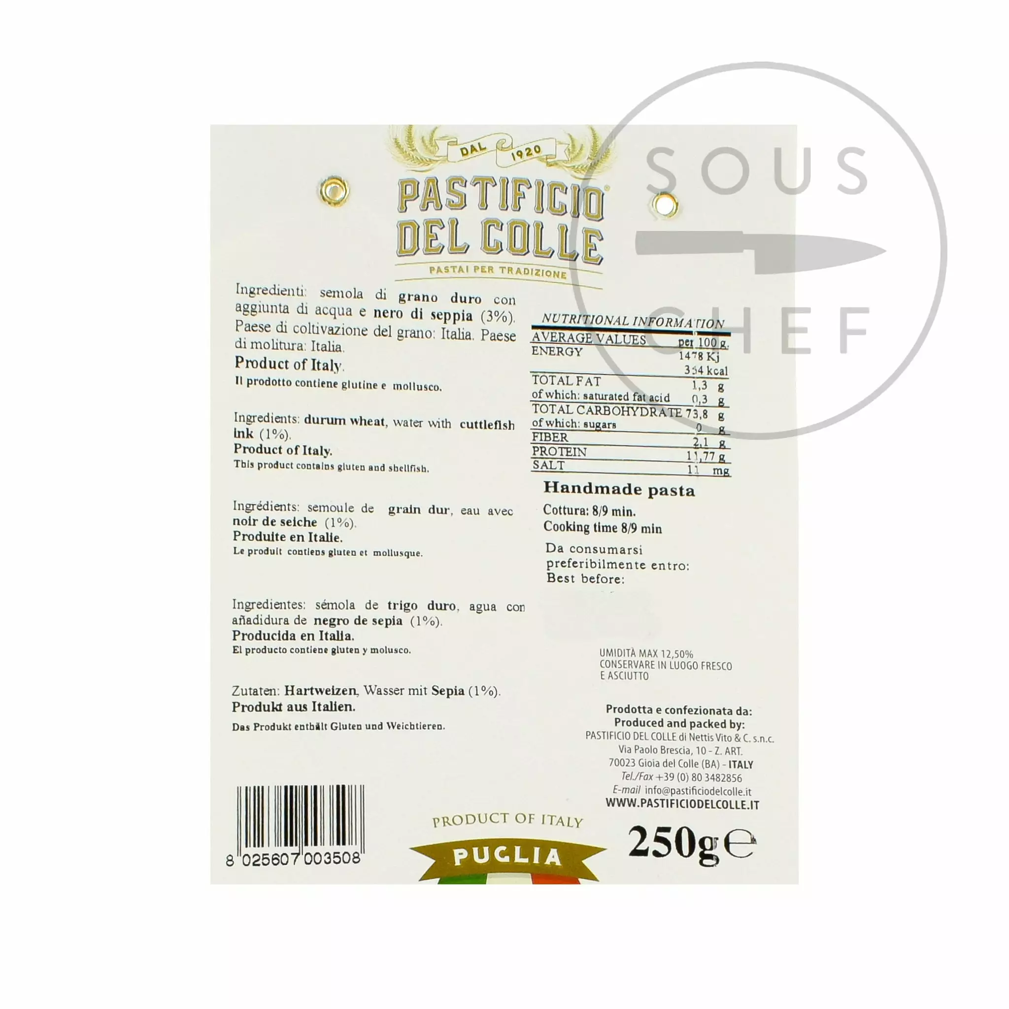 Pastificio Del Colle Squid Ink Striped Sombreroni 250g 4 Pastificio Del Colle Squid Ink Striped Sombreroni 250g