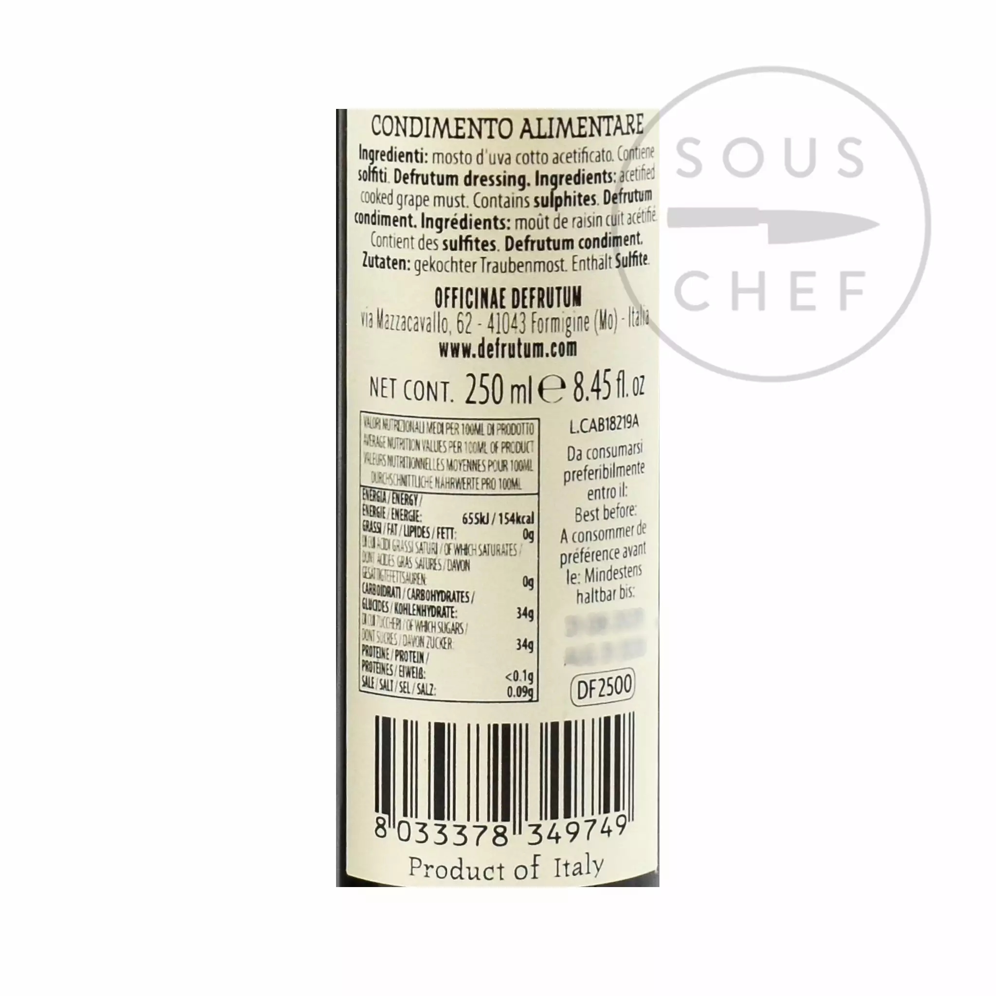 Ingredients Defrutum Balsamic Vinegar Spray 250ml 4 Ingredients Defrutum Balsamic Vinegar Spray 250ml