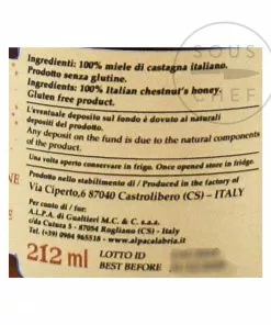Alpa Italian Chestnut Honey 300g Ingredients