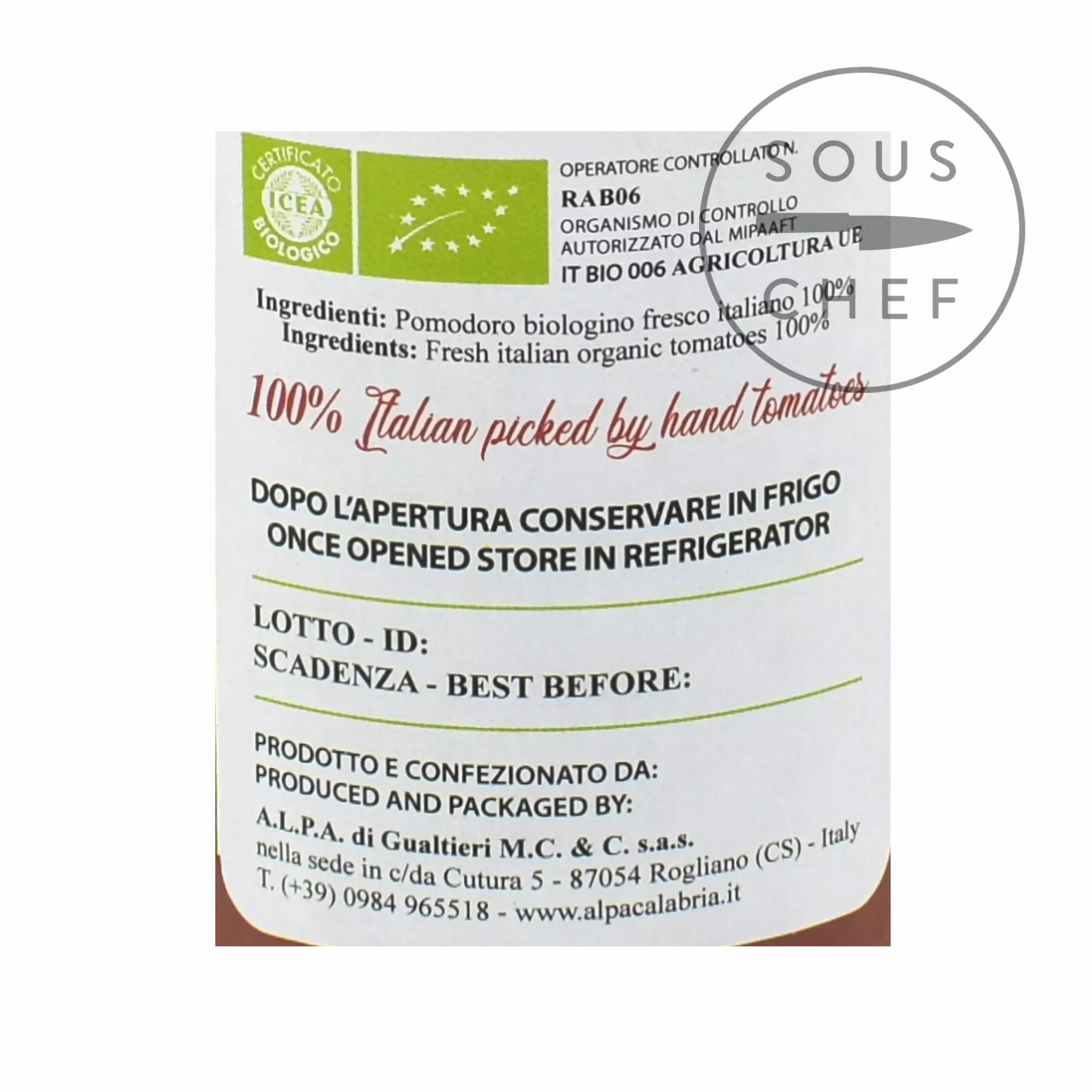 Alpa Tinned Tomatoes & Veg Organic Tomato Passata 430g 5 Alpa Tinned Tomatoes & Veg Organic Tomato Passata 430g