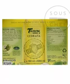 Ingredients Tassoni Cedrata Bottles - 6 Bottles 18cl X 6