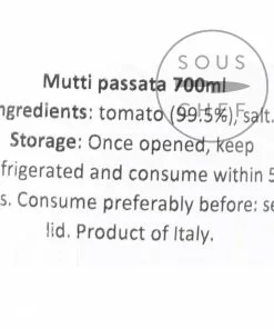 Mutti Passata 700ml Ingredients