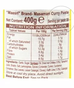 Mae Sri Thai Masaman Curry Paste 400g