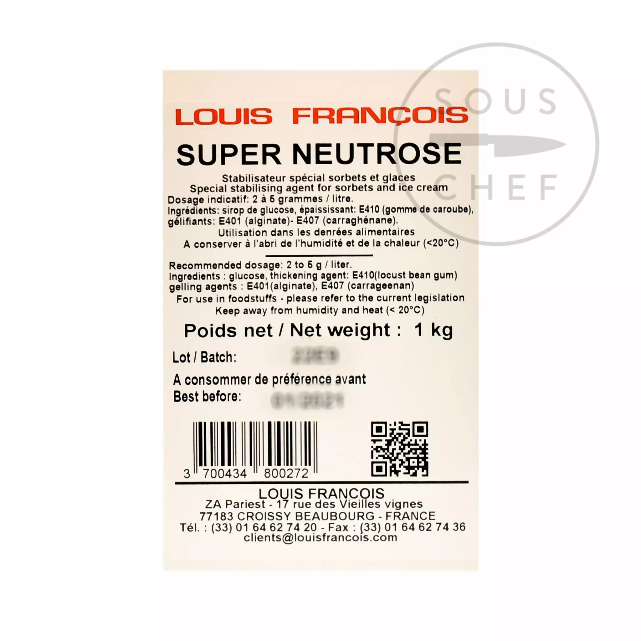Louis Francois Super Neutrose Gallia 1kg Ingredients 5 Louis Francois Super Neutrose Gallia 1kg Ingredients
