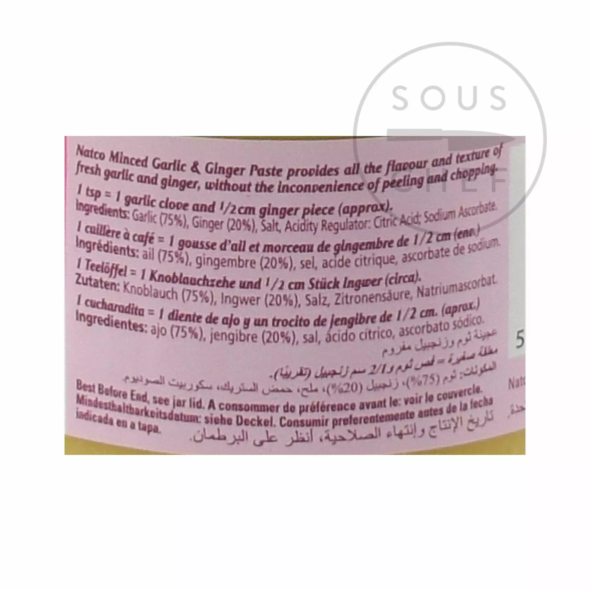 Natco Garlic & Ginger Paste 190g Ingredients 4 Natco Garlic & Ginger Paste 190g Ingredients