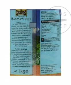 Natco Indian Basmati Rice 1kg Ingredients 5 Natco Indian Basmati Rice 1kg Ingredients
