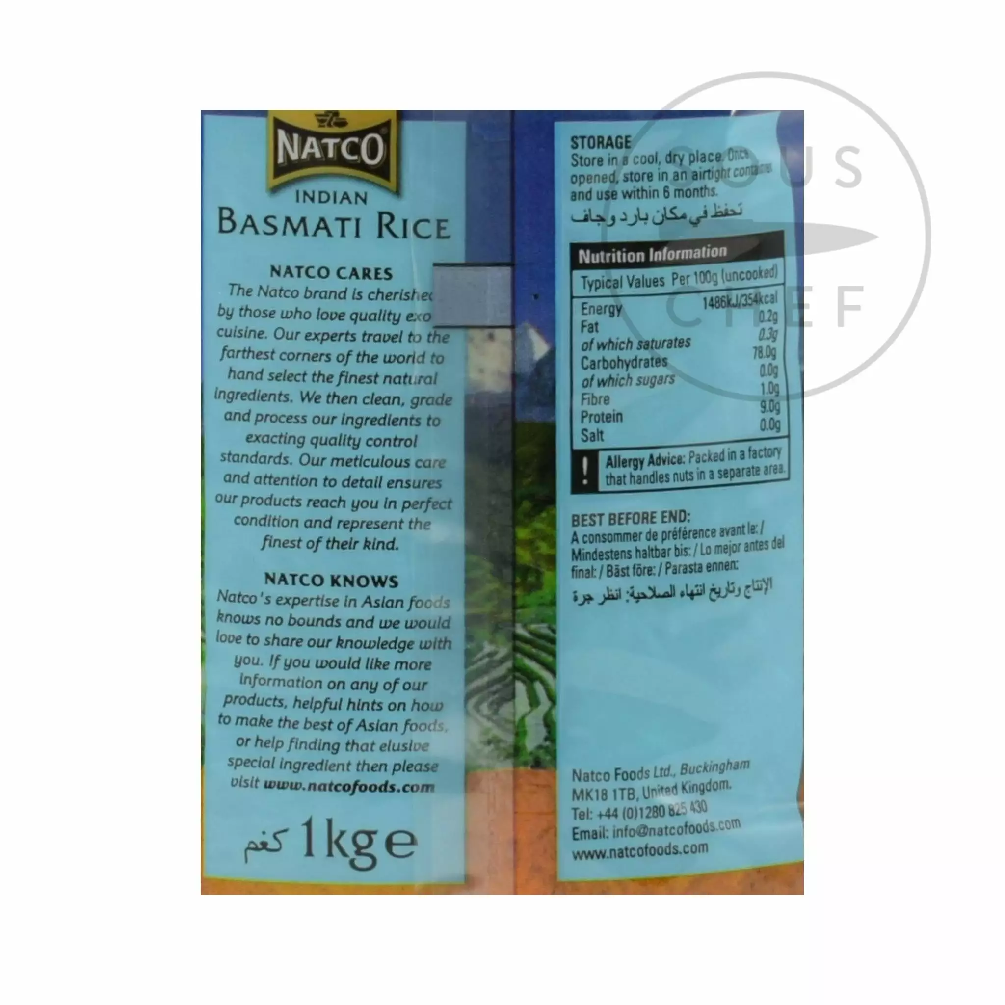 Natco Indian Basmati Rice 1kg Ingredients 4 Natco Indian Basmati Rice 1kg Ingredients