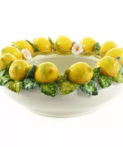 Ceramiche Toscane Handmade Tuscan Lemon Bowl 35cm Tableware