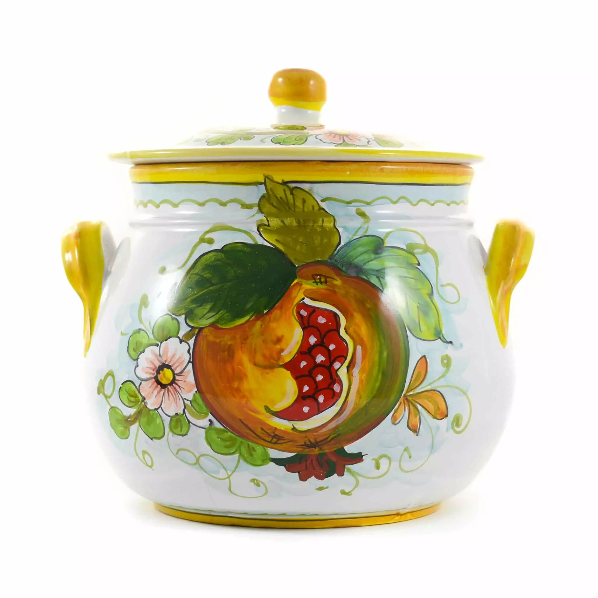 Ceramiche Toscane Pomegranate-Painted Terracotta Cooking Pot 20cm Cookware 3 Ceramiche Toscane Pomegranate-Painted Terracotta Cooking Pot 20cm Cookware