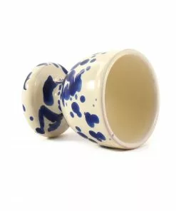 Puglia Handmade Tableware Puglia Blue Splatter Egg Cup 5 Puglia Handmade Tableware Puglia Blue Splatter Egg Cup
