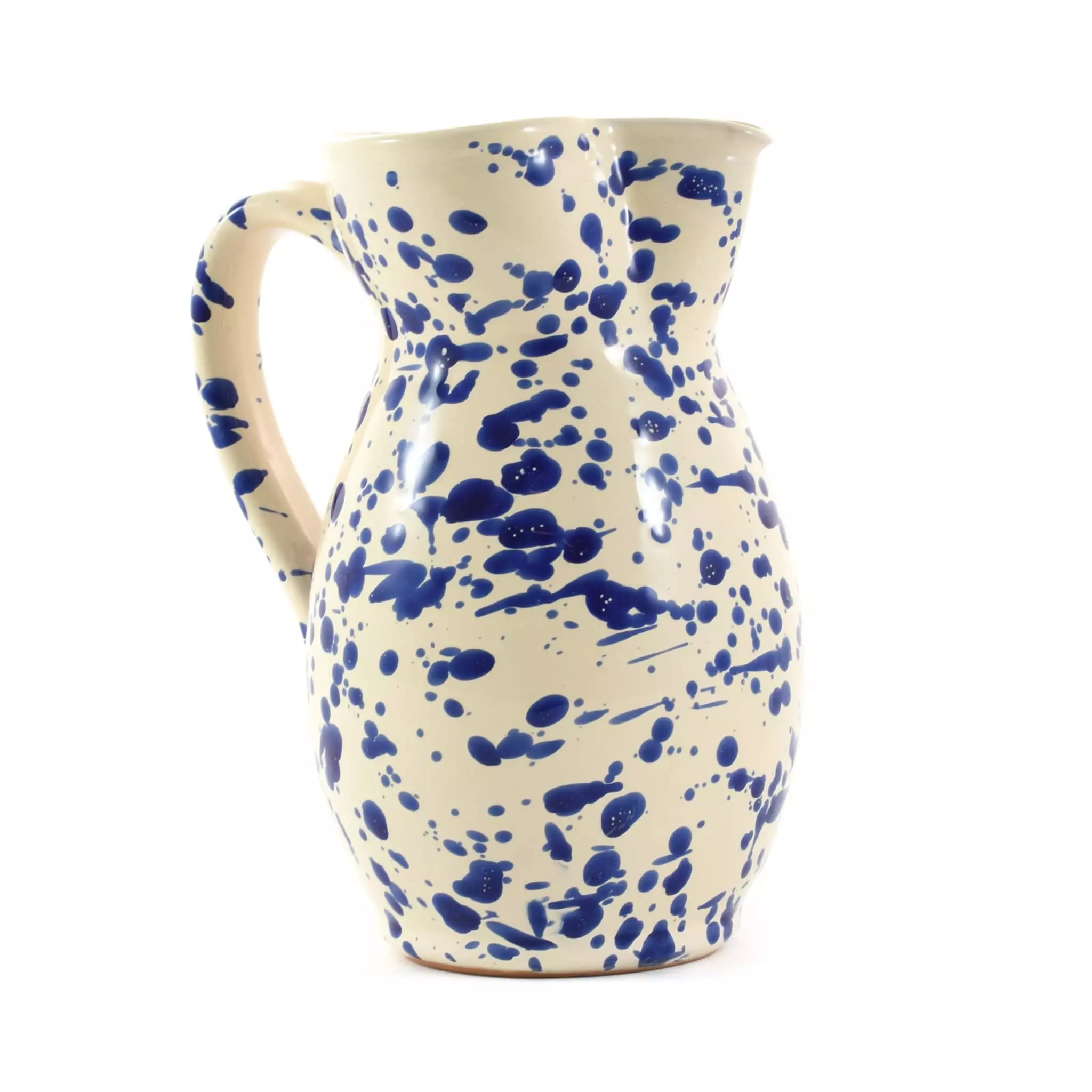 Puglia Handmade Tableware Puglia Blue Splatter Pitcher 3 Puglia Handmade Tableware Puglia Blue Splatter Pitcher