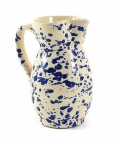 Puglia Handmade Tableware Puglia Blue Splatter Pitcher 7 Puglia Handmade Tableware Puglia Blue Splatter Pitcher