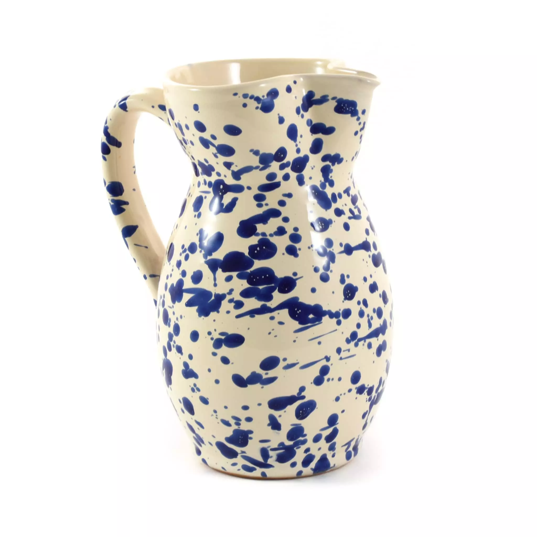 Puglia Handmade Tableware Puglia Blue Splatter Pitcher 4 Puglia Handmade Tableware Puglia Blue Splatter Pitcher