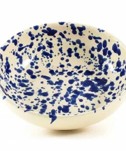 Puglia Handmade Puglia Blue Splatter Large Salad Bowl 28cm Tableware 8 Puglia Handmade Puglia Blue Splatter Large Salad Bowl 28cm Tableware