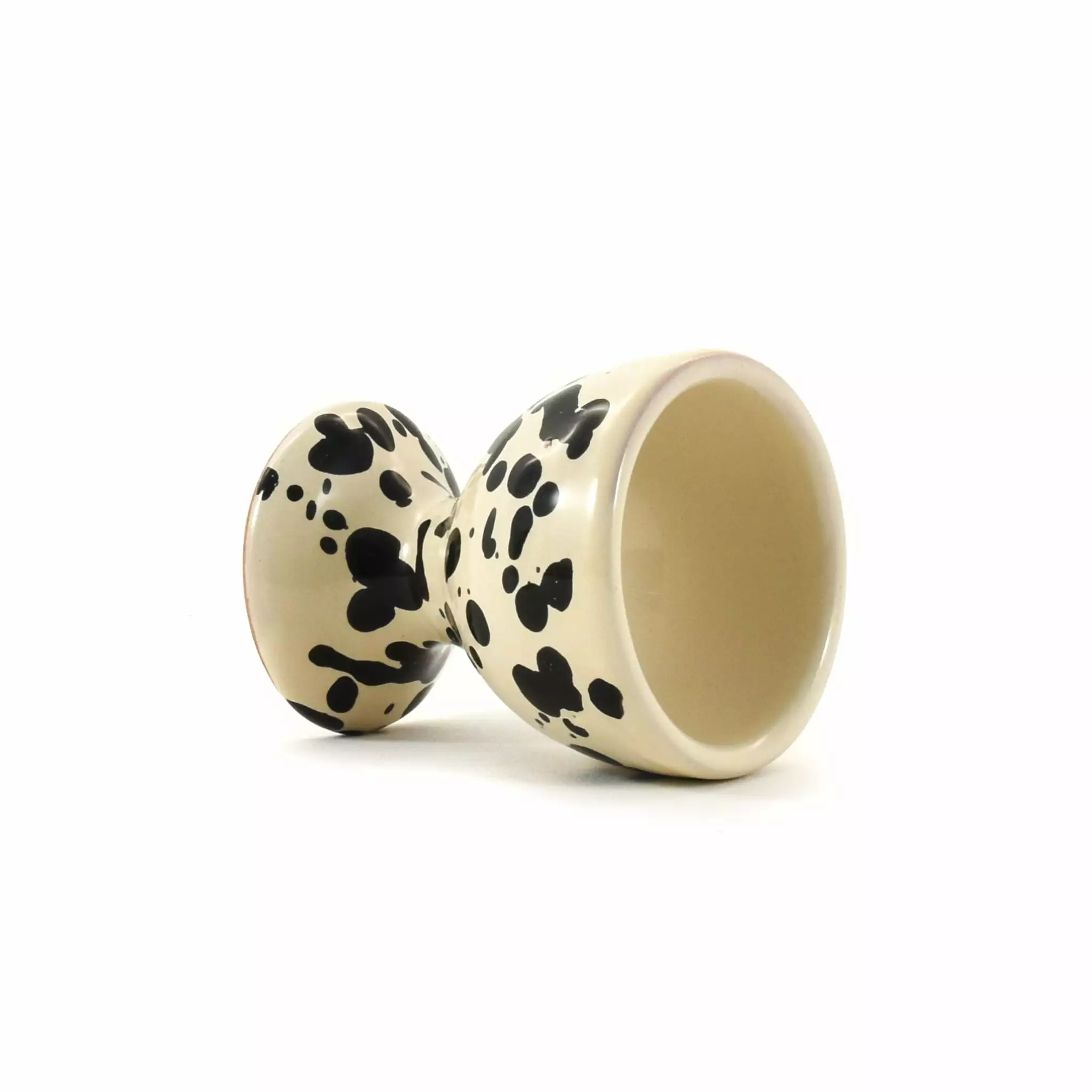Puglia Handmade Puglia Black Splatter Egg Cup 4 Puglia Handmade Puglia Black Splatter Egg Cup