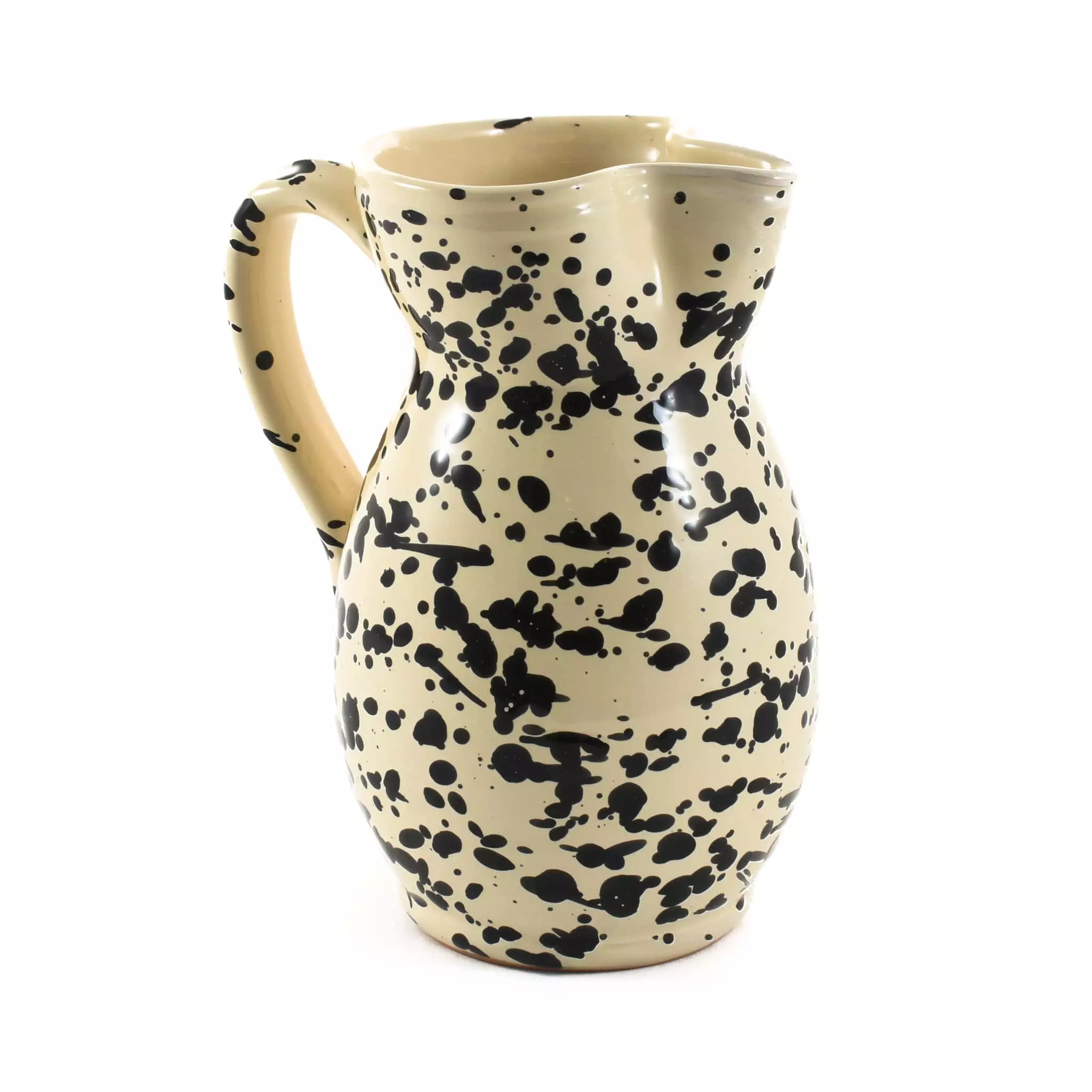 Puglia Handmade Puglia Black Splatter Ceramic Pitcher Tableware 4 Puglia Handmade Puglia Black Splatter Ceramic Pitcher Tableware