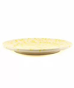 Puglia Handmade Tableware Puglia Yellow Splatter Dinner Plate 27cm